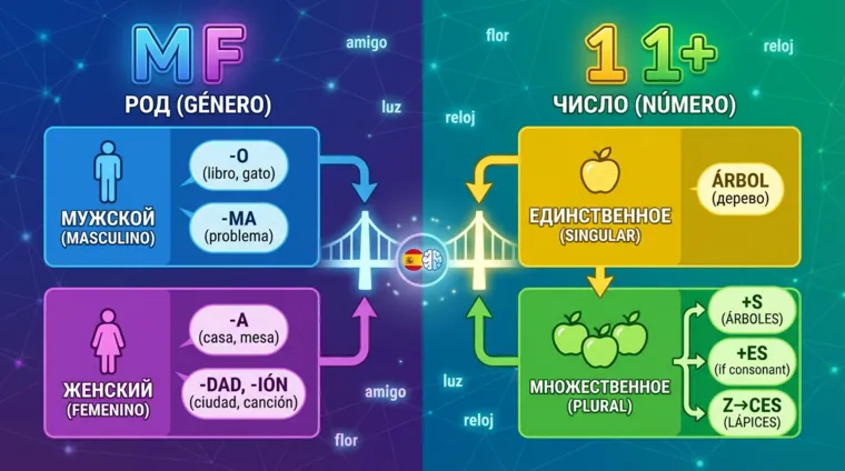 Род и число существительных в испанском языке
