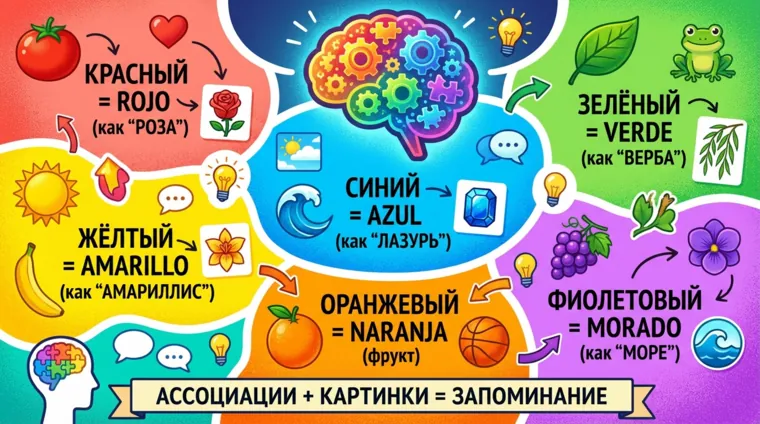 Цвета на испанском языке: как запомнить