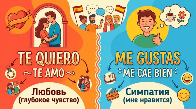 Как сказать «я люблю» и «мне нравится» на испанском