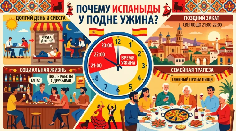 Почему испанцы так поздно ужинают