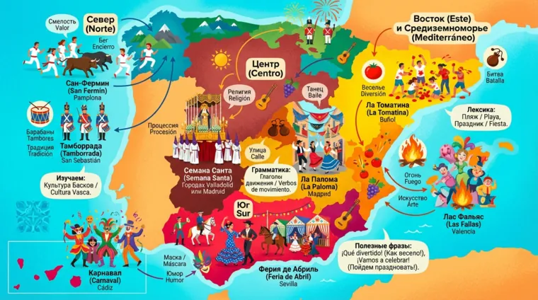 Праздники и фестивали в разных регионах Испании