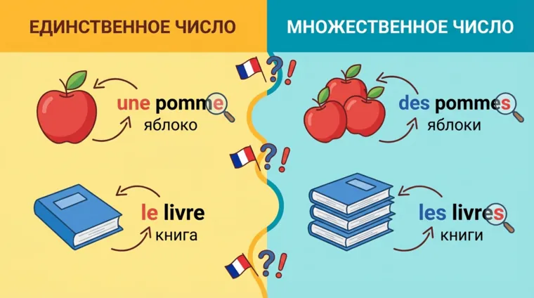 Единственное и множественное число во французском языке