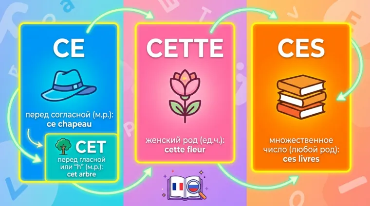 Указательные местоимения: ce, cette, ces