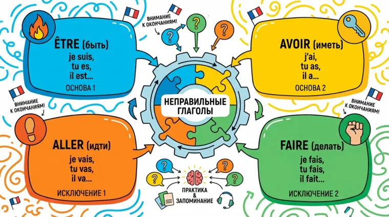 Спряжение неправильных глаголов во французском