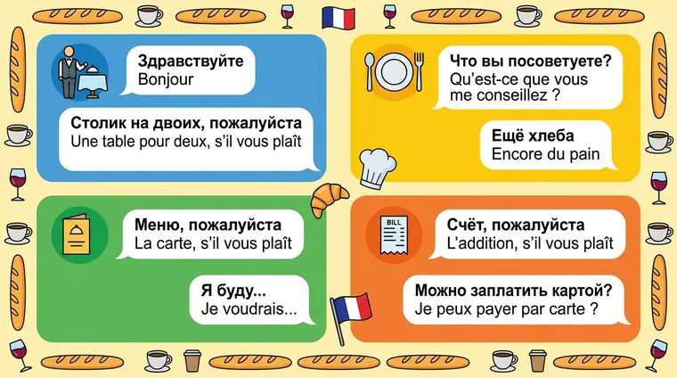 В кафе и ресторане: полезные фразы на французском
