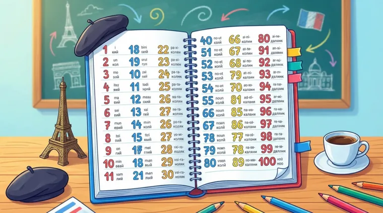 Французские числительные от 1 до 100: таблица с чтением