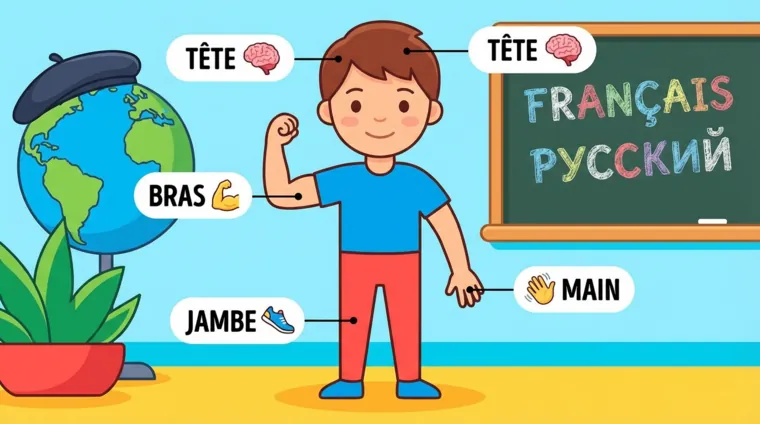 Части тела на французском языке: слова с картинками