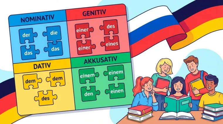 Склонение артиклей в немецком языке по падежам