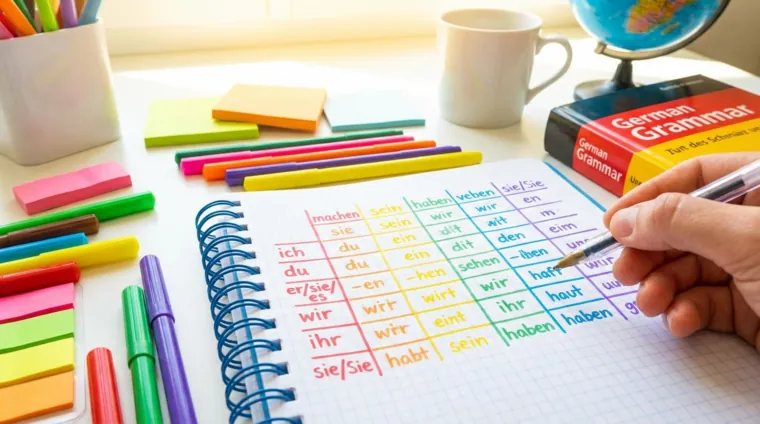 Таблица спряжения глаголов в немецком языке: настоящее время