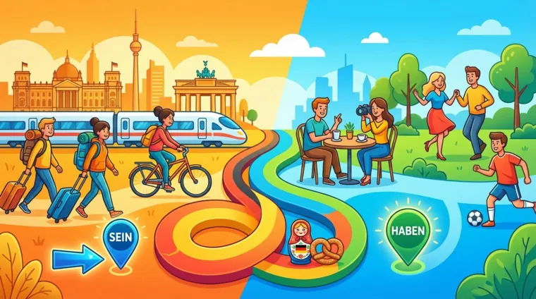 Глаголы движения в немецком языке: использование с haben и sein