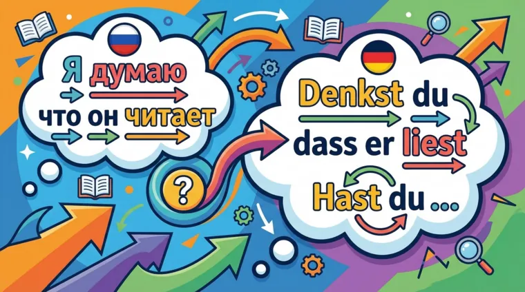 Обратный порядок слов в вопросах и придаточных предложениях