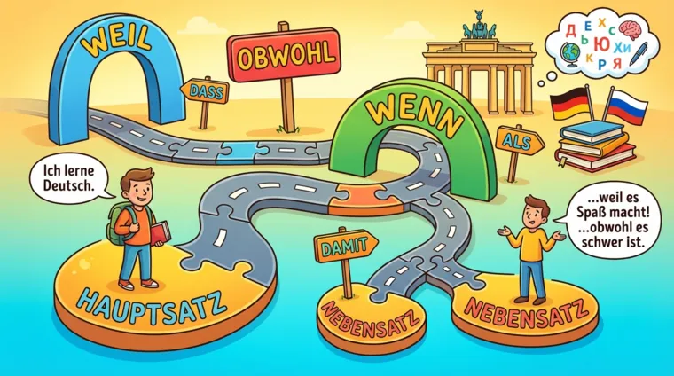 Придаточные предложения с weil, obwohl, wenn и т.д.