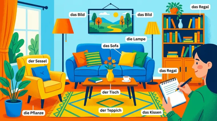 Мебель и предметы интерьера на немецком языке