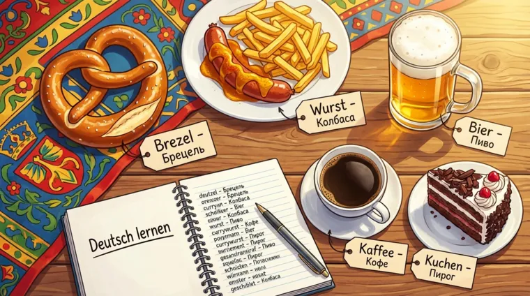 Еда и напитки на немецком языке: слова с переводом