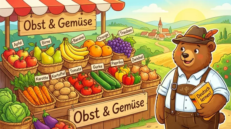 Овощи и фрукты на немецком языке