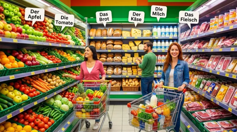 Продукты в супермаркете: лексика на немецком