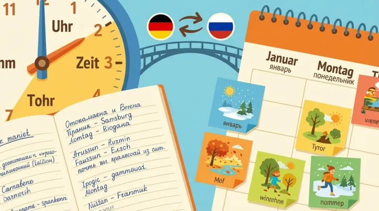 Время и дата на немецком: дни недели, месяцы