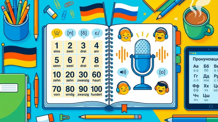 Немецкие числительные от 1 до 100: таблица и произношение