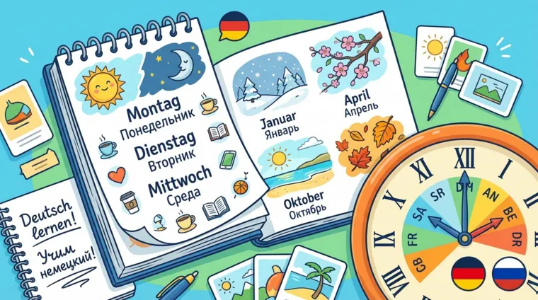 Дни недели и месяцы на немецком языке