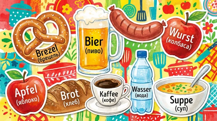 Немецкие слова по теме «Еда и напитки»