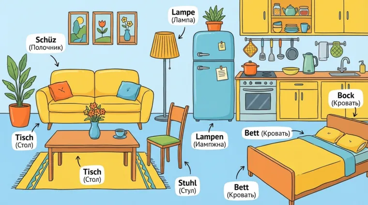 Мебель и быт: базовые слова на немецком языке