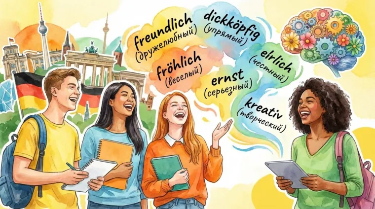 Характер человека на немецком языке: прилагательные