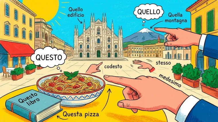 Указательные местоимения: questo, quello и другие