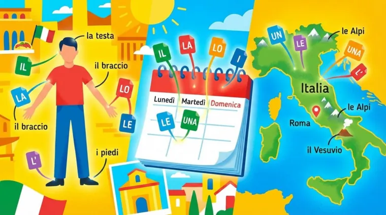 Артикли с частями тела, днями недели и географией