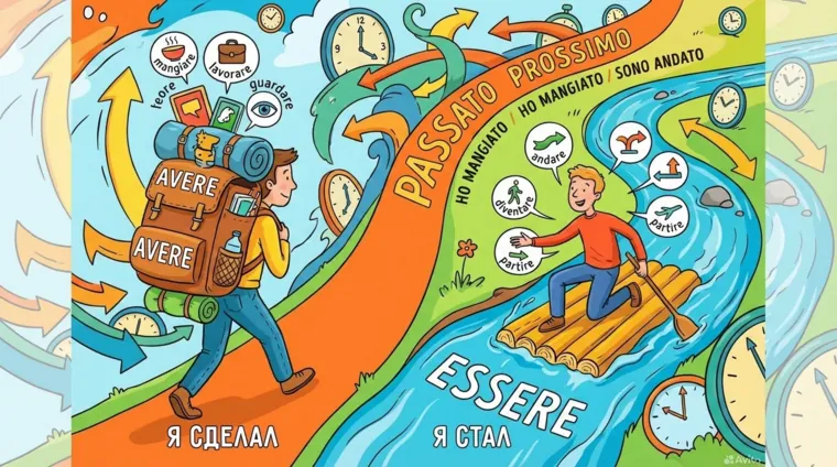 Глаголы с avere и essere в Passato Prossimo