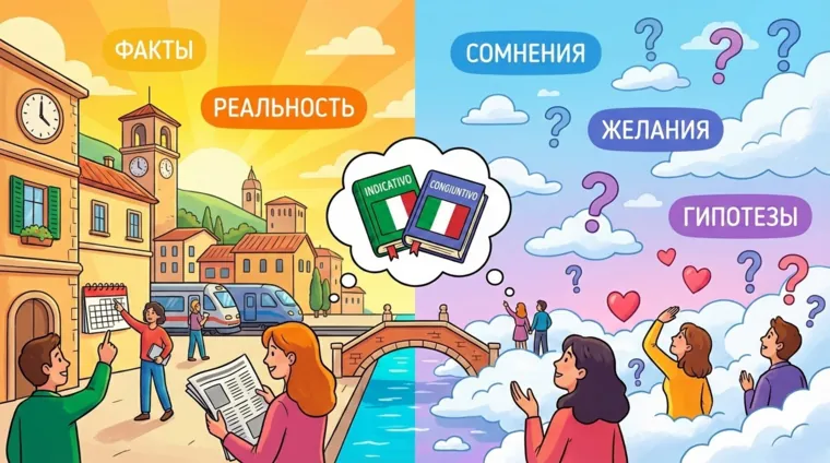 Разница между Congiuntivo и Indicativo в итальянском языке