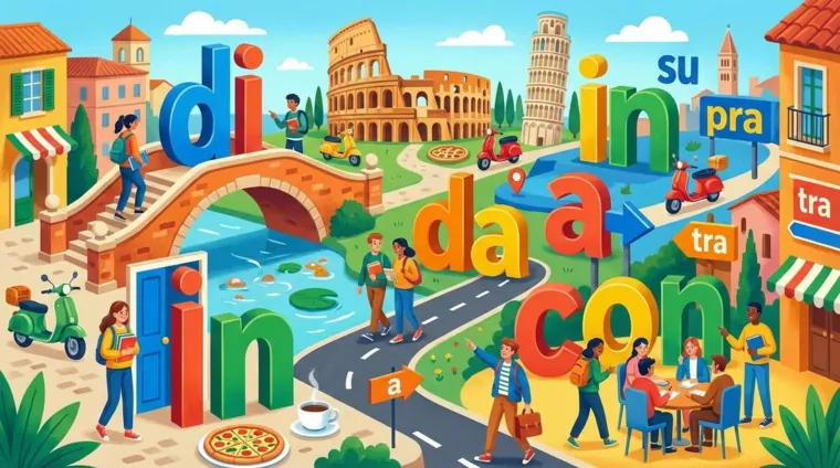 Предлоги в итальянском языке: di, a, da, in, con и др.