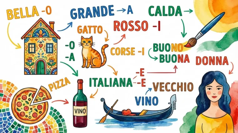 Прилагательные в итальянском языке: расположение и согласование