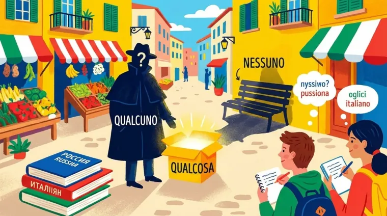 Неопределённые местоимения: qualcuno, qualcosa, nessuno