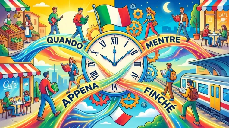 Временные союзы: quando, mentre, appena и др.