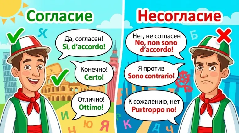 Как выразить согласие и несогласие на итальянском