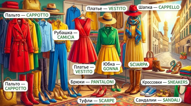 Одежда и обувь на итальянском языке: базовый словарь
