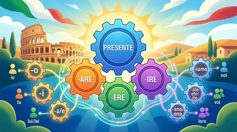 Настоящее время в итальянском языке: как спрягать глаголы