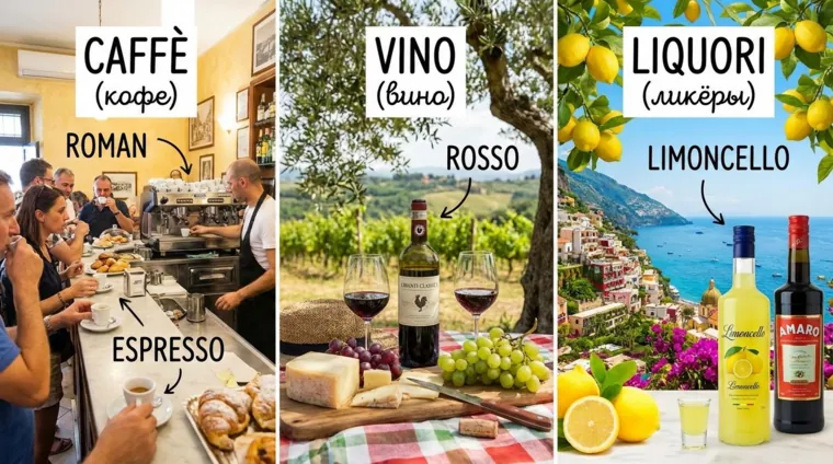 Что пьют итальянцы: кофе, вино, ликёры
