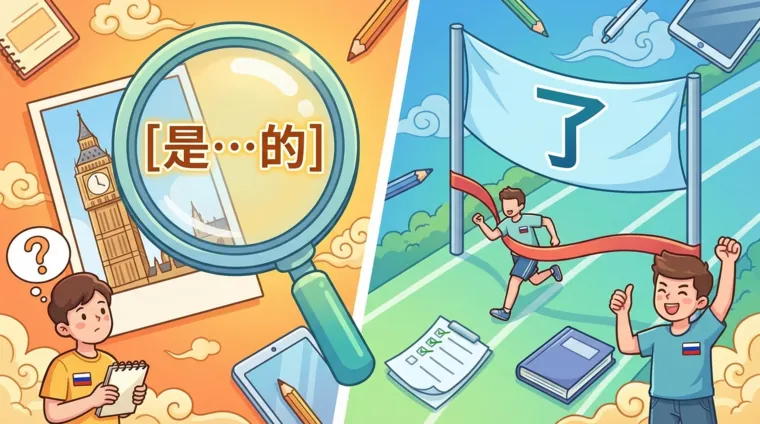 Сравнение форм 是…的 и 了 в китайском языке