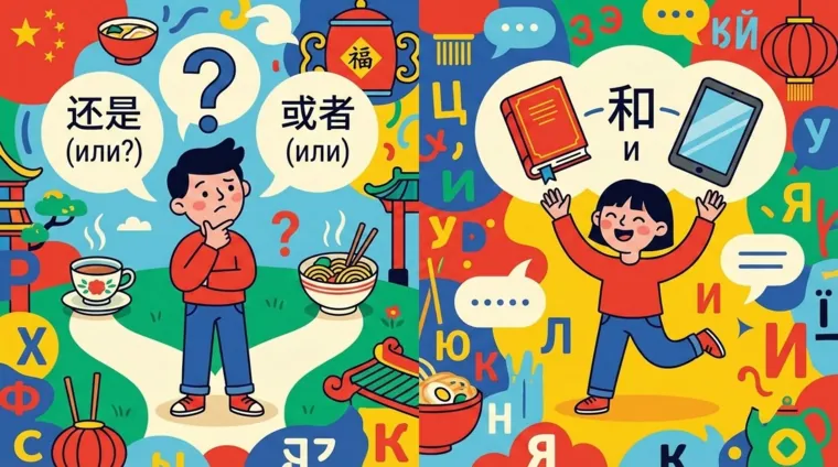 Как говорить "или" и "и" в китайском языке: 还是, 或者, 和