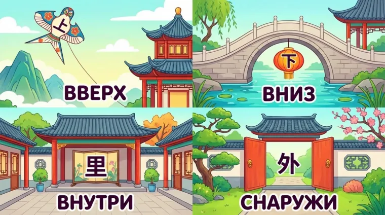 Направления в китайском языке: 上, 下, 里, 外