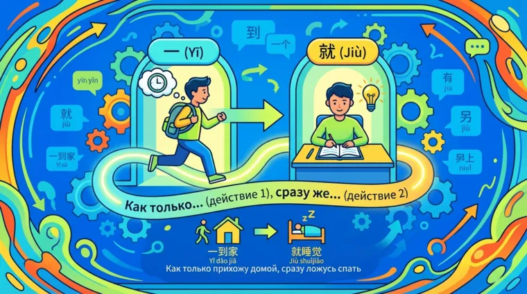Конструкция “一…就…” в китайском языке: последовательность действий
