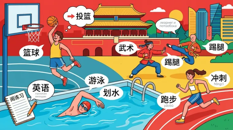 Спорт на китайском языке: названия видов и действия