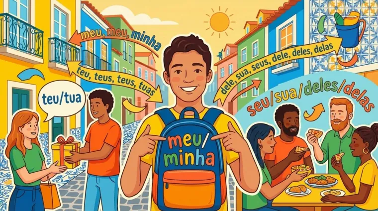 Притяжательные местоимения: мой, твой, их в португальском языке