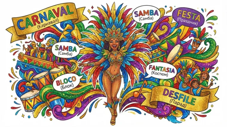 Как отмечают Карнавал в Бразилии: лексика и контекст