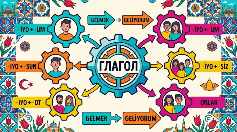 Как спрягать глаголы в настоящем времени на турецком языке