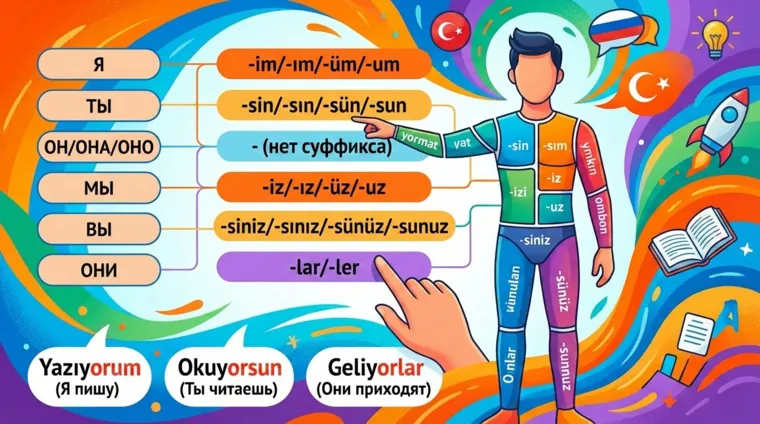 Суффиксы лиц в турецком языке: таблица и примеры