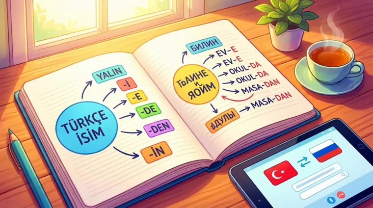 Склонение существительных в турецком языке: падежные суффиксы