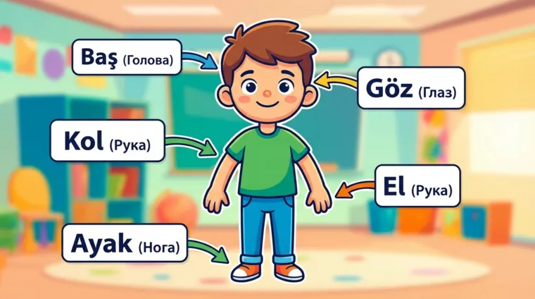 Названия частей тела в турецком языке с картинками