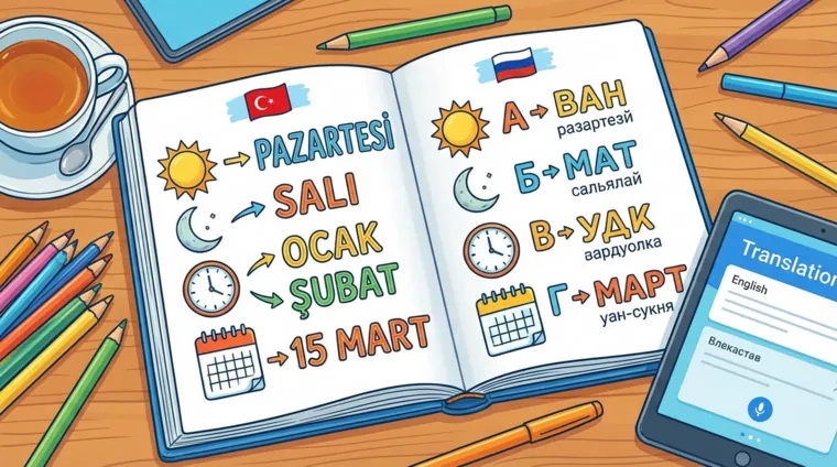 Дни недели, месяцы и даты в турецком языке